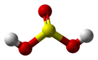 Estructura en 3D del ácido sulfuroso