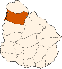 Localización del departamento de Salto en el mapa de Uruguay.