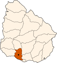 Localización del departamento de San José en el mapa de Uruguay.