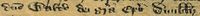Nombre de Walter escrito en una carta de 1365: domino Waltero dei Gracia Episcopo Dunblanensi (Lord Walter, por la gracia de Dios obispo de Dunblane).