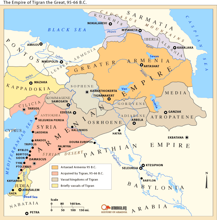 Extensión del Reino de Armenia en su periodo de máximo esplendor