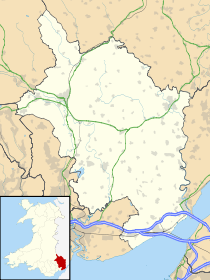 Localización de Abergavenny en Monmouthshire