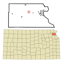 Ubicación en el condado de Atchison en KansasUbicación de Kansas en EE. UU.