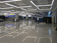Check-in area at Terminal 2 in Belgrade Airport.jpg