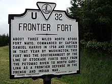 Fort Mayo historic marker Patrick County Virginia.JPG