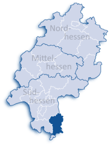 Lage des Odenwaldkreises in Hessen