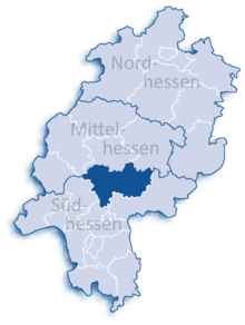 Lage des Wetteraukreises in Hessen