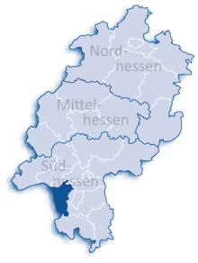 Lage des Landkreises Groß-Gerau in Hessen