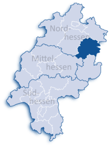 Lage des Landkreises Hersfeld-Rotenburg in Hessen
