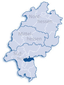 Lage des Kreises Offenbach in Hessen