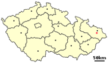 Location of Czech city Pribor.png