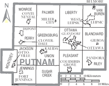 Map of Putnam County Ohio With Municipal and Township Labels.PNG