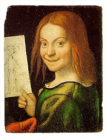 Ritratto di fanciullo con disegno Giovanni Francesco Caroto.jpg