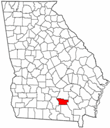 Mapa de Georgia con el Condado de Atkinson resaltado
