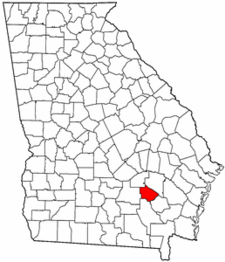 Mapa de Georgia con el Condado de Bacon resaltado
