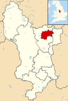 Ubicación en el condado de BDerbyshire.