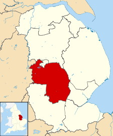 Ubicación en el condado de Lincolnshire.
