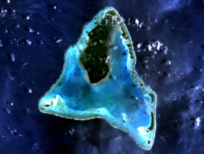 Fotografía de satélite de la isla Aitutaki