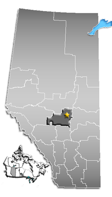 Localización de Edmonton dentro de Alberta.