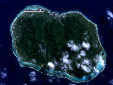 Fotografía de satélite de la isla Rarotonga