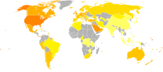 Mapa de la obesidad masculina en 2008                 <5%            5–10%        10–15%      15–20%      20–25%      25–30%