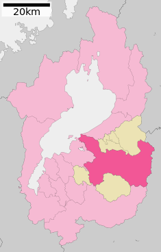 Localización de Higashiōmi, Shiga