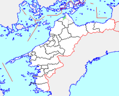 Localización de Ōnishi-chō (actualmente es parte de Imabari-shi)