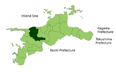 Localización de Nagahama-chō(actualmente es parte de Oozu-shi)