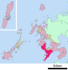 Localización de Nagasaki