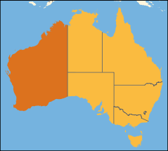 Ubicación de Australia Occidental