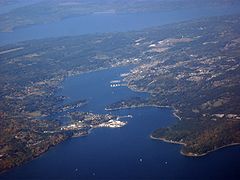 Aerial view of Keyport and Olympic Peninsula facing west from Port Orchard Bay.jpg