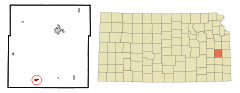 Ubicación en el condado de Anderson en KansasUbicación de Kansas en EE. UU.