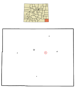 Ubicación en el condado de Baca en el estado de Colorado Ubicación de Colorado en EE. UU.