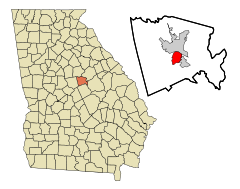 Baldwin County Georgia Incorporated and Unincorporated areas Midway-Hardwick Highlighted.svg
