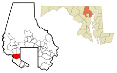 Ubicación en el condado de Baltimore en MarylandUbicación de Maryland en EE. UU.