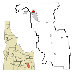 Ubicación en el condado de Bannock en Idaho Ubicación de Idaho en EE. UU.