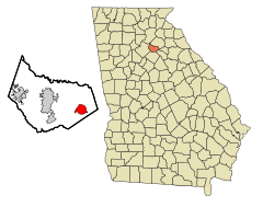 Barrow County Georgia Incorporated and Unincorporated areas Statham Highlighted.svg