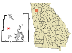 Bartow County Georgia Incorporated and Unincorporated areas Kingston Highlighted.svg