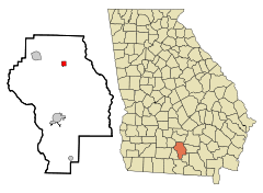 Berrien County Georgia Incorporated and Unincorporated areas Alapaha Highlighted.svg