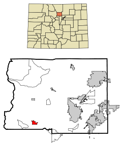Ubicación en el condado de Boulder en el estado de Colorado Ubicación de Colorado en EE. UU.