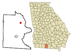 Brooks County Georgia Incorporated and Unincorporated areas Morven Highlighted.svg