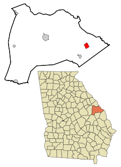 Burke County Georgia Incorporated and Unincorporated areas Girard Highlighted.svg