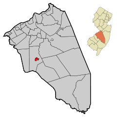 Ubicación en el condado de Burlington en Nueva JerseyUbicación de Nueva Jersey en EE. UU.