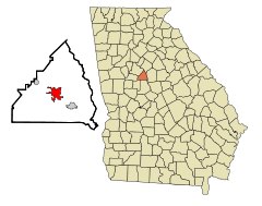 Butts County Georgia Incorporated and Unincorporated areas Jackson Highlighted.svg