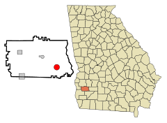 Calhoun County Georgia Incorporated and Unincorporated areas Leary Highlighted.svg