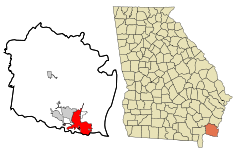 Camden County Georgia Incorporated and Unincorporated areas St. Marys Highlighted.svg
