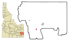 Ubicación en el condado de Caribou en Idaho Ubicación de Idaho en EE. UU.