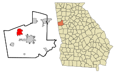 Carroll County Georgia Incorporated and Unincorporated areas Mount Zion Highlighted.svg