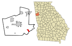 Carroll County Georgia Incorporated and Unincorporated areas Whitesburg Highlighted.svg