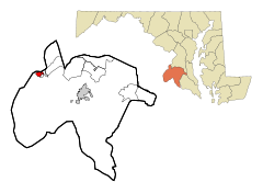 Ubicación en el condado de Charles en MarylandUbicación de Maryland en EE. UU.